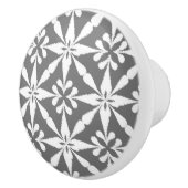 Ikat Star Pattern - Grijs / Grijs en Wit Keramische Knop (Rechts)