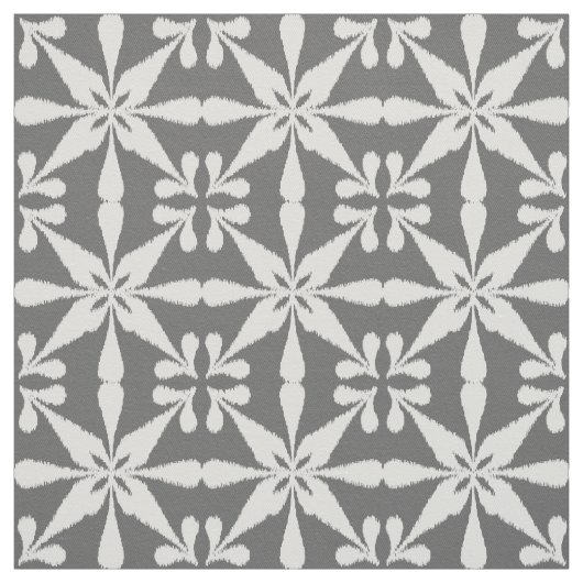 Ikat Star Pattern - Grijs / Grijs en Wit Stof (Swatch)