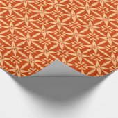 Ikat Star Pattern - Mandarijns Oranje Cadeaupapier (Hoek)