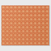 Ikat Star Pattern - Mandarijns Oranje Cadeaupapier (Vlak)