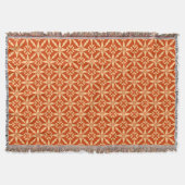 Ikat Star Pattern - Mandarijns Oranje Deken (Voorkant)