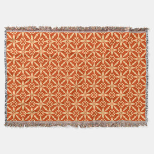 Ikat Star Pattern - Mandarijns Oranje Deken
