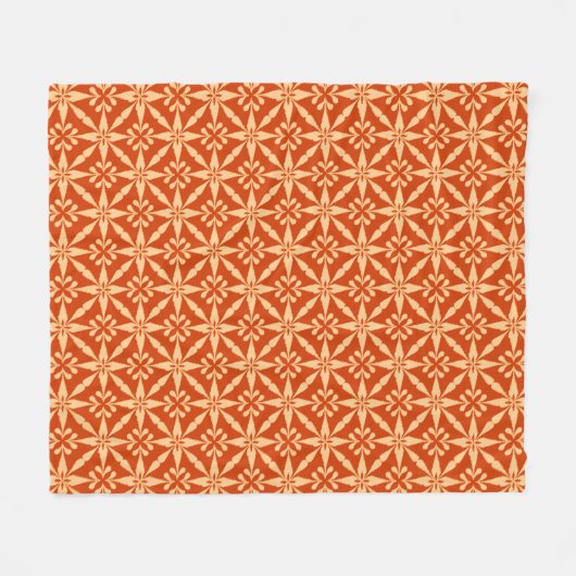 Ikat Star Pattern - Mandarijns Oranje Fleece Deken (Voorkant (Horizontaal))