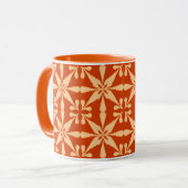 Ikat Star Pattern - Mandarijns Oranje Mok (Voorkant links)
