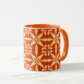 Ikat Star Pattern - Mandarijns Oranje Mok (Voorkant rechts)