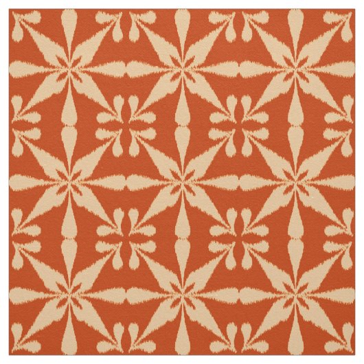 Ikat Star Pattern - Mandarijns Oranje Stof (Swatch)