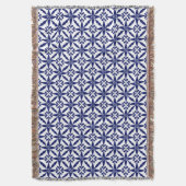 Ikat Star Pattern - Navy Blue en White Deken (Voorkant Verticaal)