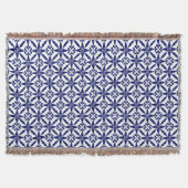 Ikat Star Pattern - Navy Blue en White Deken (Voorkant)