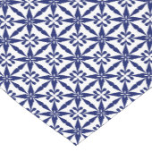 Ikat Star Pattern, Navy Blue en White Korte Tafelloper (Hoek)