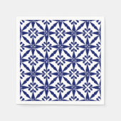 Ikat Star Pattern - Navy Blue en White Servet (Voorkant)
