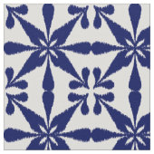 Ikat Star Pattern - Navy Blue en White Stof (Close Up)