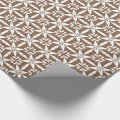 Ikat Star Pattern - Taupe Tan and White Cadeaupapier (Hoek)