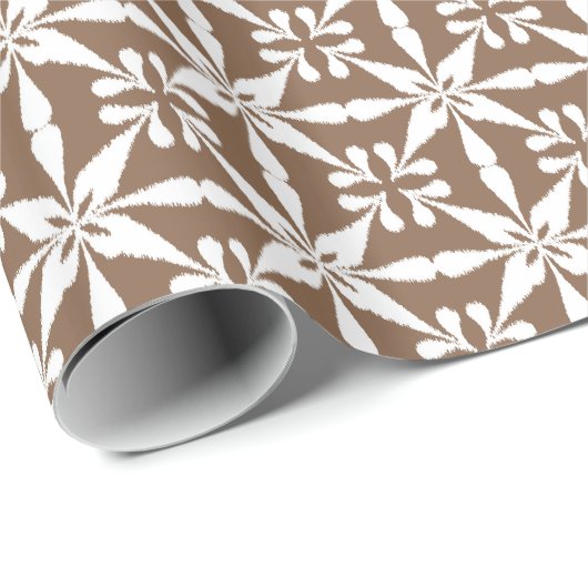 Ikat Star Pattern - Taupe Tan and White Cadeaupapier (Rol Hoek)