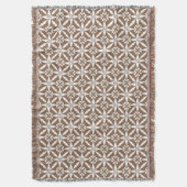 Ikat Star Pattern - Taupe Tan and White Deken (Voorkant Verticaal)