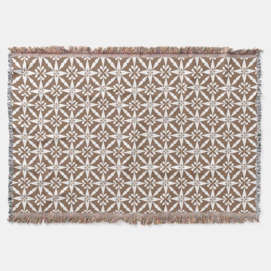 Ikat Star Pattern - Taupe Tan and White Deken (Voorkant)