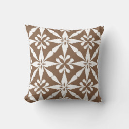 Ikat Star Pattern - Taupe Tan and White Kussen