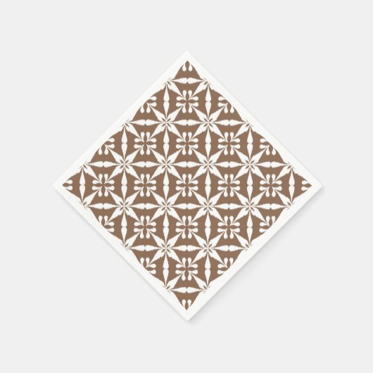 Ikat Star Pattern - Taupe Tan and White Servetten (Hoek)