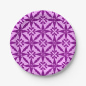 Ikat Star Pattern - Violet and Orchid Papieren Bordje (Voorkant)