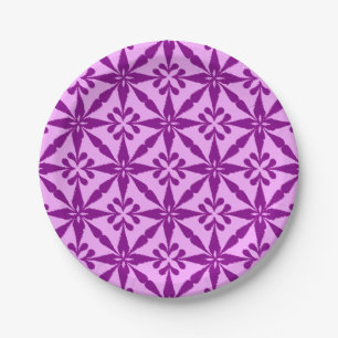 Ikat Star Pattern - Violet and Orchid Papieren Bordje