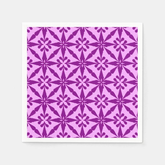 Ikat Star Pattern - Violet and Orchid Servetten (Voorkant)