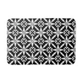 Ikat Star Pattern - Zwart-wit Badmat (Voorkant)