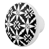 Ikat Star Pattern - Zwart-wit Keramische Knop (Rechts)
