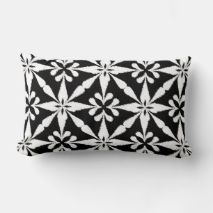 Ikat Star Pattern - Zwart-wit Kussen