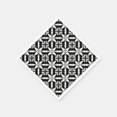 Ikat Star Pattern - Zwart-wit Servetten (Hoek)