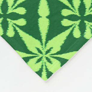 Ikat Sterpatroon - Donkergroen Fleece Deken