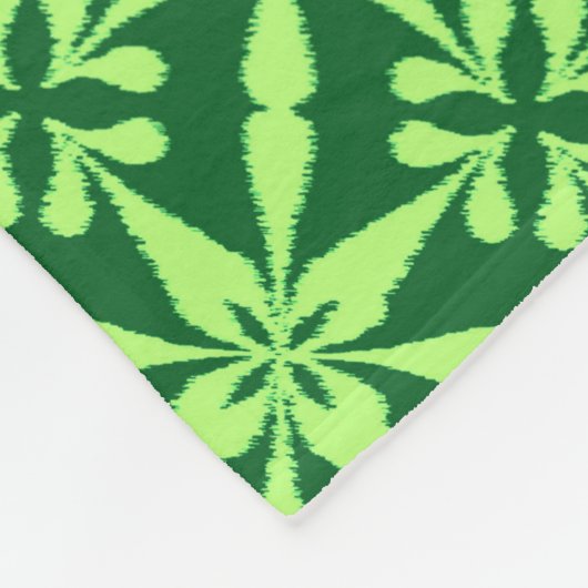 Ikat Sterpatroon - Donkergroen Fleece Deken (Hoek)