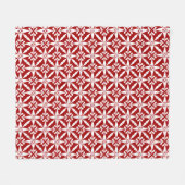 Ikat Sterpatroon - Donkerrood en Wit Fleece Deken (Voorkant (Horizontaal))