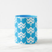 Ikat Stillerde Floral - Lichte Blauwe en Witte Mok (Midden)