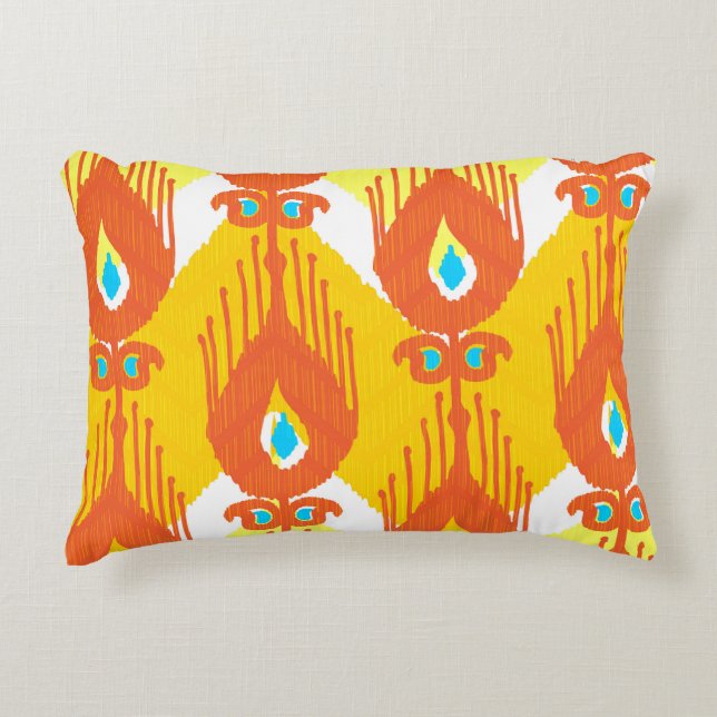 Ikat-stoffenpatroon: Etnisch  ontwerp. Accent Kussen (Voorkant)