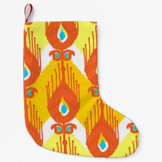 Ikat-stoffenpatroon: Etnisch ontwerp. Kleine Kerstsok