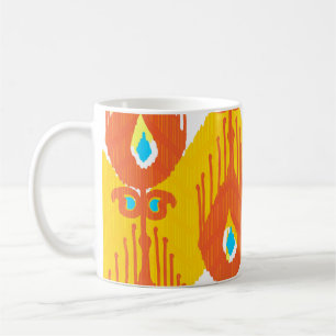 Ikat-stoffenpatroon: Etnisch  ontwerp. Koffiemok