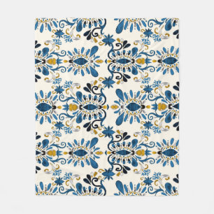 Ikat stropdas-kleurstof, tribale waterverf fleece deken