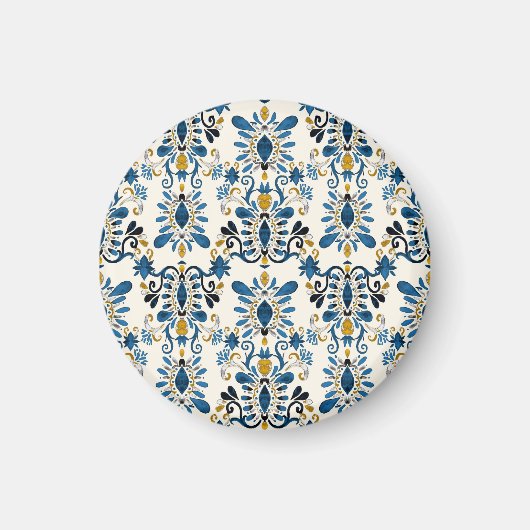 Ikat stropdas-kleurstof, tribale waterverf magneet (Voorkant)