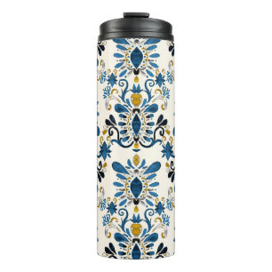 Ikat stropdas-kleurstof, tribale waterverf thermosbeker