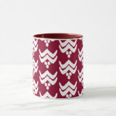 Ikat Stylized Floral - Burgundy and White Mok (Midden)