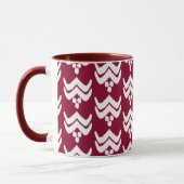 Ikat Stylized Floral - Burgundy and White Mok (Links)