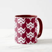 Ikat Stylized Floral - Burgundy and White Mok (Voorkant rechts)