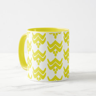 Ikat Stylized Floral - Mustard Yellow and White Mok