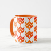 Ikat Stylized Floral - Oranje en Witte Mok (Voorkant links)