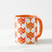 Ikat Stylized Floral - Oranje en Witte Mok (Voorkant rechts)