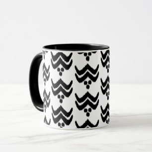 Ikat Stylized Floral - Zwarte en Witte Mok
