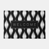 Ikat textielpatroon aangepaste welkom deur mat (Voorkant)