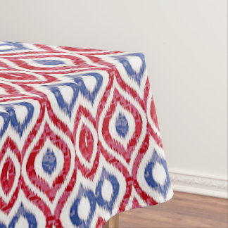 Ikat Tile in rood en blauw Tafelkleed