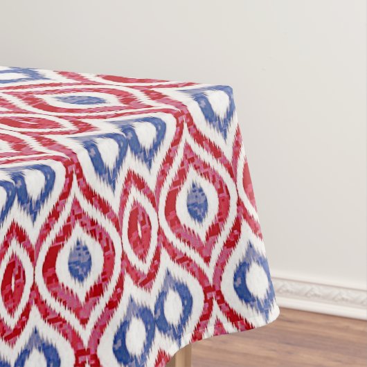 Ikat Tile in rood en blauw Tafelkleed (Voorbeeld)