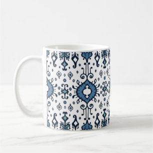 Ikat, tribaal, etnisch naadloos ornament. koffiemok