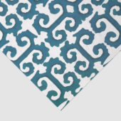 IKAT Tribal Patroon Blauwgroen Blauw Grieks Zeer b Tissuepapier (Detail)